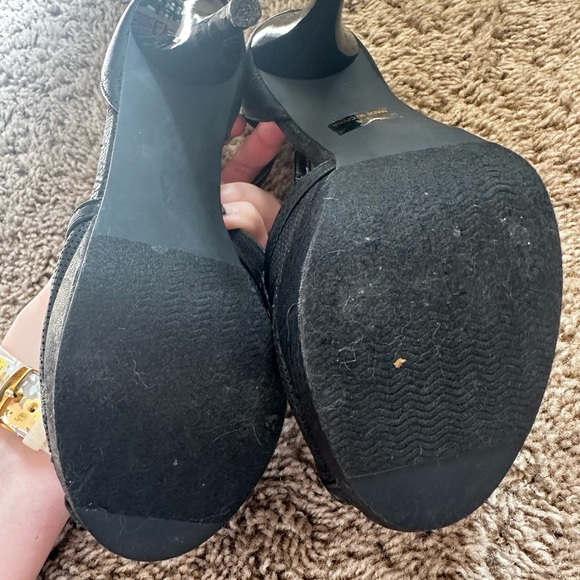 Black High Heels Size 9, Peep Toe - Picture 4 of 8